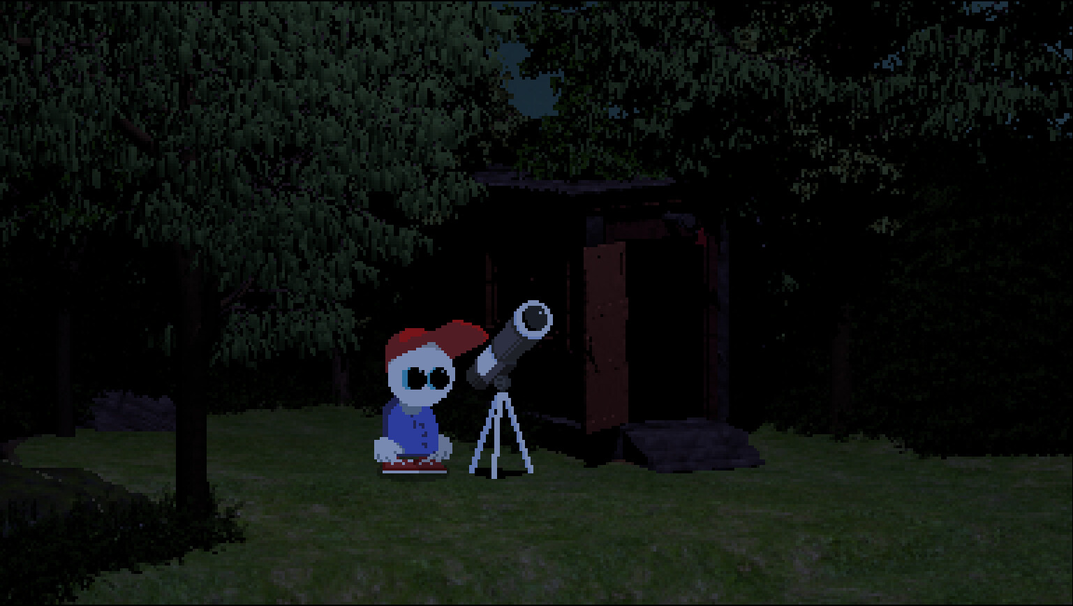 Official Endacopia Steam screenshot showing a dark investigation scene